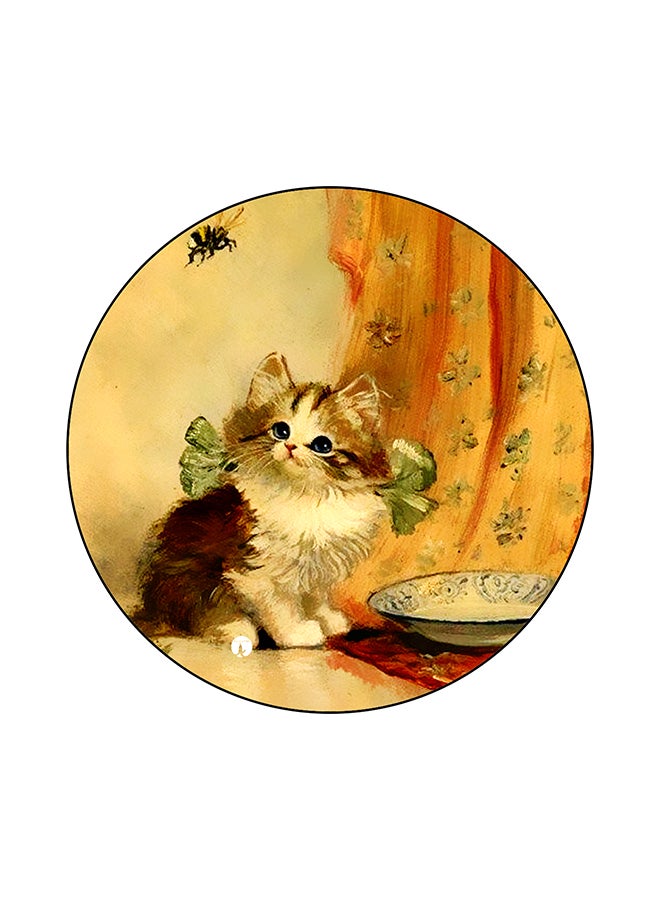 BP A Cat Printed Round Mouse Pad Multicolour