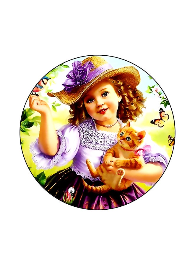 BP A Girl Printed Round Mouse Pad Multicolour