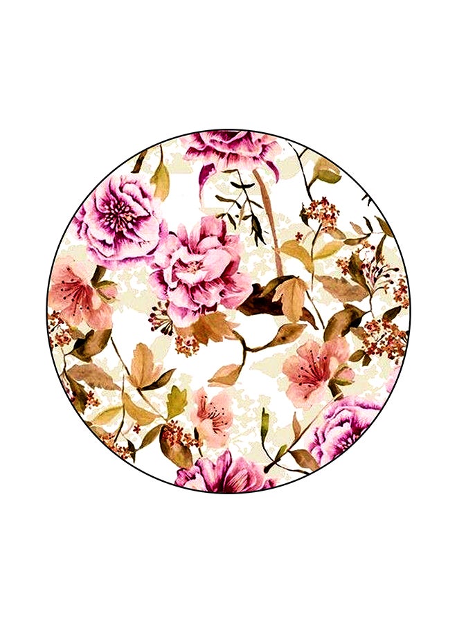 بي بي قاعدة ماوس مستديرة مزينة برسوم زهور متعدد الألوان