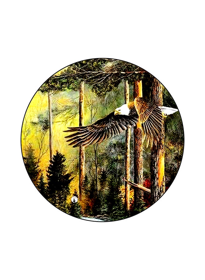 BP A Bird Printed Round Mouse Pad Multicolour