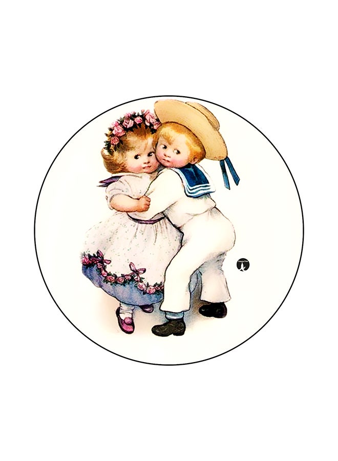 BP Vintage Art Printed Round Mouse Pad Multicolour