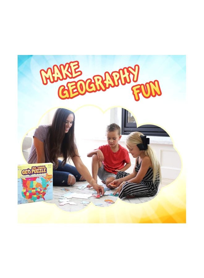 Geotoys 69-Piece USA And Canada Geo Jigsaw Puzzle Set 104 - Image 2