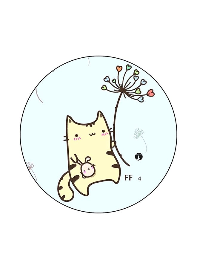 BP A Cat Printed Round Mouse Pad Multicolour