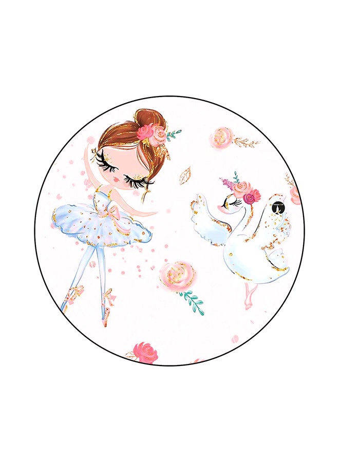 A Girl Printed Round Mouse Pad Multicolour