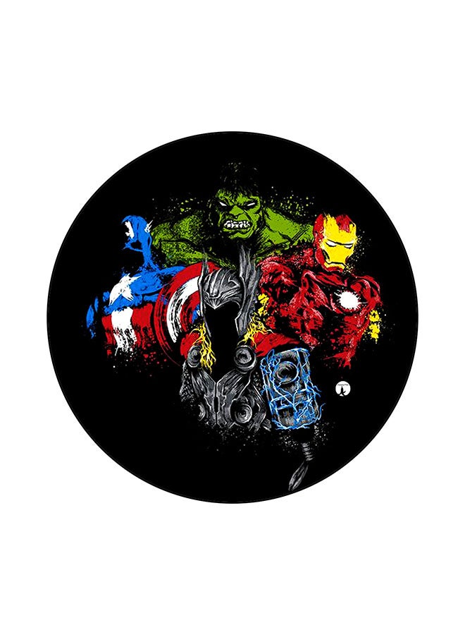 BP Super Heroes Printed Round Mouse Pad Multicolour