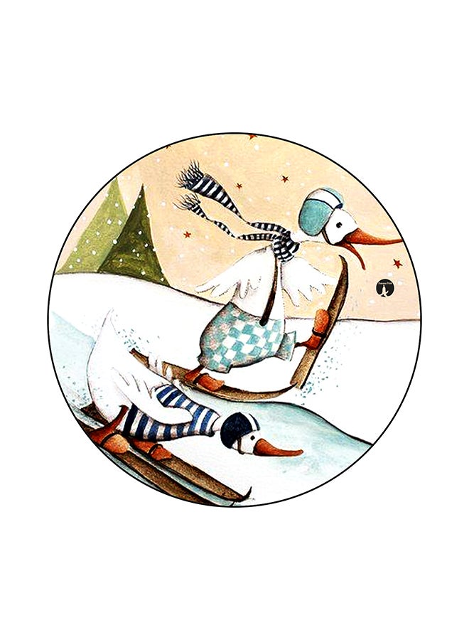 BP Ducks Printed Round Mouse Pad Multicolour