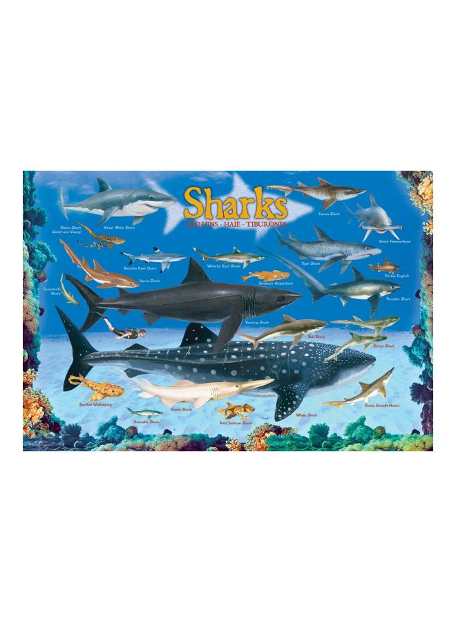 يورو جرافيكس أحجية تركيب الصور المقطعة بتصميم أسماك القرش من 100 قطعة طراز EUROKIDS-0079 - Image 2