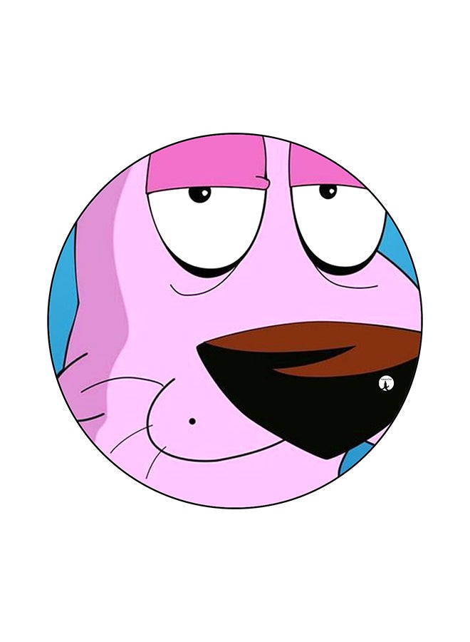 بي بي لوحة ماوس مستديرة مزينة بطبعة من مسلسل ‘Courage The Cowardly Dog‘ متعدد الألوان