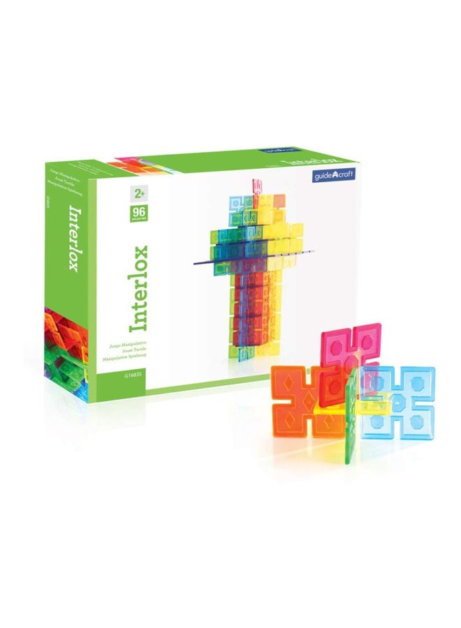 Guidecraft GD-16835 96-Piece Interlox Squares Building Toy GD-16835 2+ Years - Image 3