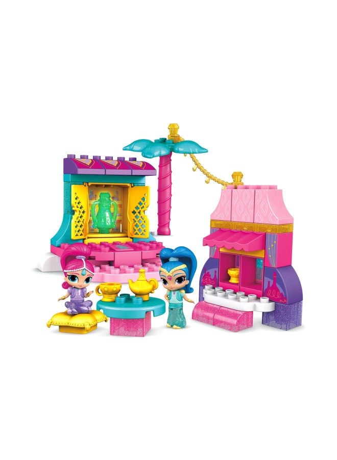 ميجا بلوكس طقم بناء وتركيب بتصميم بازار آزار مستوحى من مسلسل الرسوم المتحركة "Shimmer And Shine" ومكون من 57 قطعة، طراز DXH15 DXH15 57 أكبر من3 سنوات  - Image 2