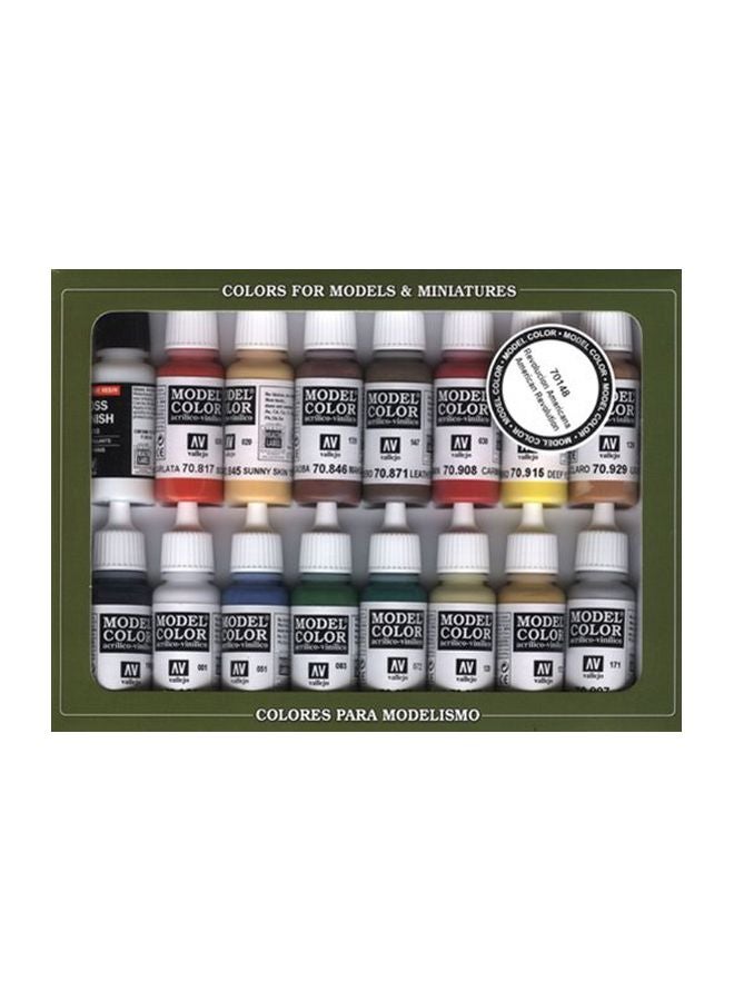 Vallejo 16-Piece Model Colour American Revolution VJ70148 Multicolour