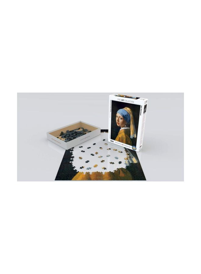 يورو جرافيكس أحجية تركيب صور بتصميم فتاة بقرط لؤلؤي مكونة من 1000 قطعة طراز 6000-5158 - Image 2