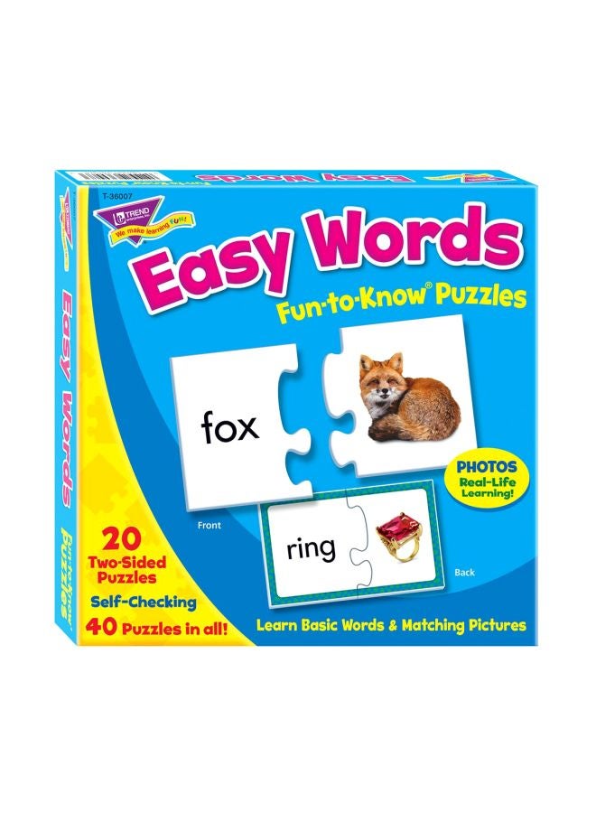 Trend Enterprises 40-Piece Easy Words Fun To Know Puzzle T36007 - Image 2