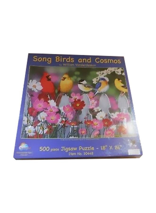 SunsOut 500-Piece Songbirds And Cosmos Jigsaw Puzzle - Image 1