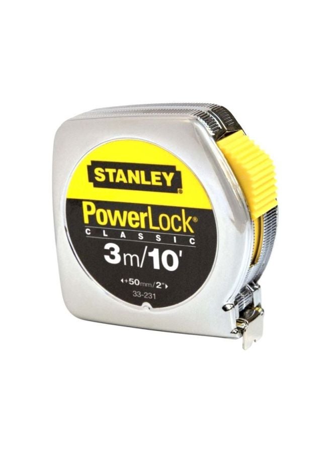 Stanley Powerlock Measuring Tape Silver/Yellow/Black 3meter 