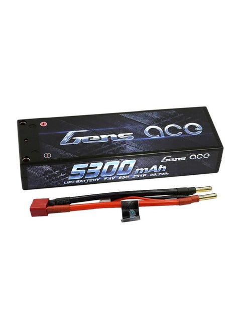 7.4V 5300mAh 2S 65C LiPo Battery Pack Hardcase With 4.0mm Bullet To Deans Plug For Arrma Traxxas HPI Axial Team Associated Redcat Racing RC Car