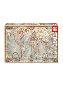 EDUCA 1500-Piece World Map Puzzle Set 16005  - Image 1