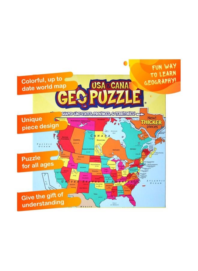 Geotoys 69-Piece USA And Canada Geo Jigsaw Puzzle Set 104 - Image 3