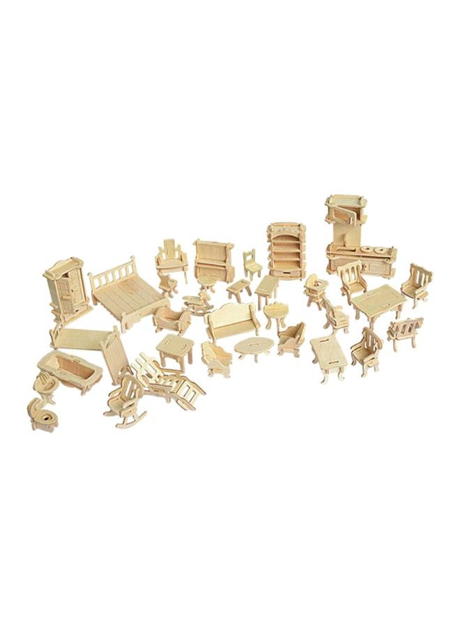 Puzzled 185-Piece Wooden Dollhouse Furniture Set 3D Puzzle 1507  - Image 1