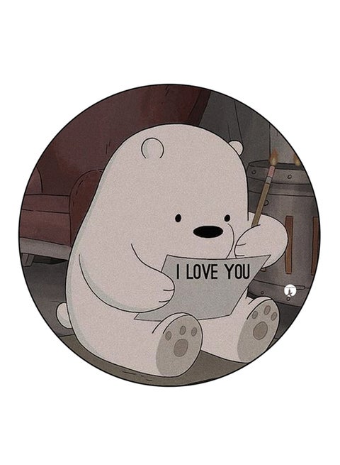 We Bare Bears Printed Round Pin Badge Multicolour