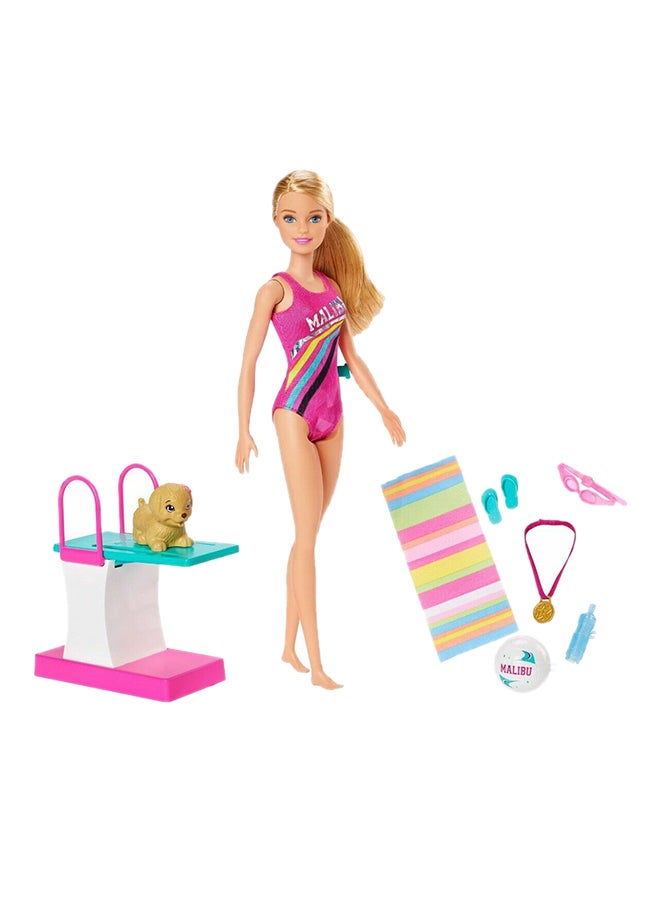 Mattel Games Barbie Dreamhouse Adventures Swim N Dive Doll - Image 1