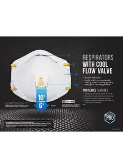 3M Cool Flow Exhalation Valve Particulate Respirator 8511, N95, Pack of 10 Silver  - Image 5