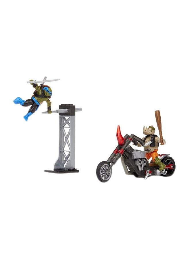 Mega Bloks DPF79 86-Piece Teenange Mutant Ninja Turtles Moto Attack Playset DPF79 6+ Years - Image 1