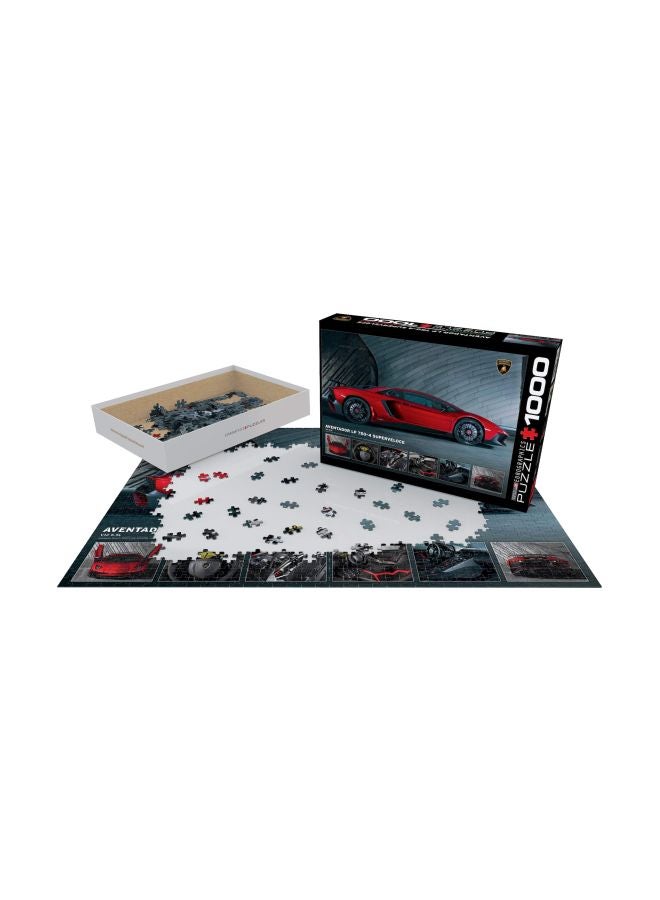 يورو جرافيكس لعبة تركيب الصور بتصميم صورة سيارة لامبورجيني أفينتادور مكونة من 1000 قطعة طراز 6000-0871 - Image 1