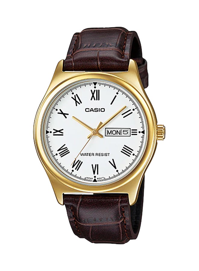 CASIO Men's Leather Analog Watch MTP-V006GL-7B - 38 mm - Brown  - Image 1