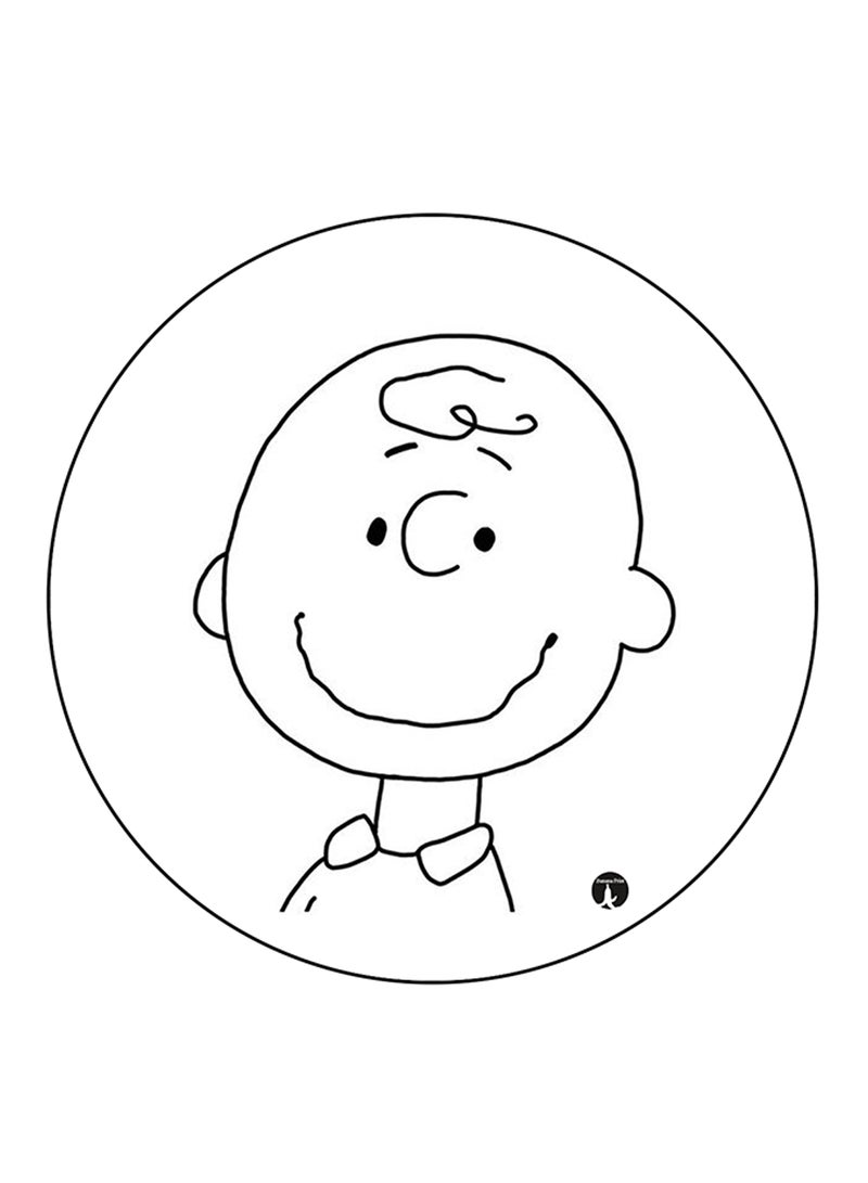 BP Snoopy Printed Round Pin Badge Black/White - Image 1