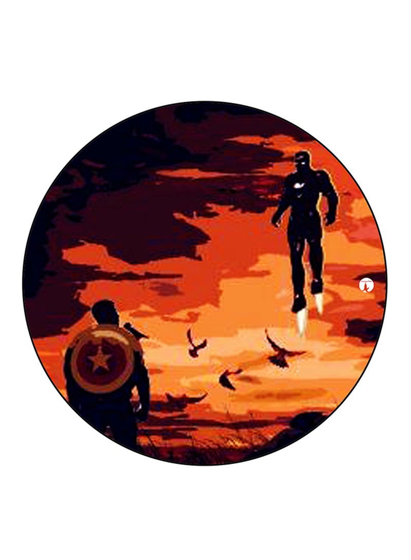 BP Iron Man And Captain America Printed Round Pin Badge Multicolour - Image 1