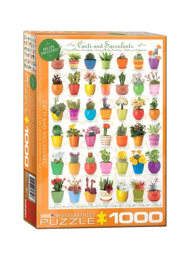 يورو جرافيكس لعبة أحجية الصور المقطعة بتصميم على شكل الصبار والنباتات العصارية، مكونة من 1000 قطعة، بطراز 6000-0654 - Image 1