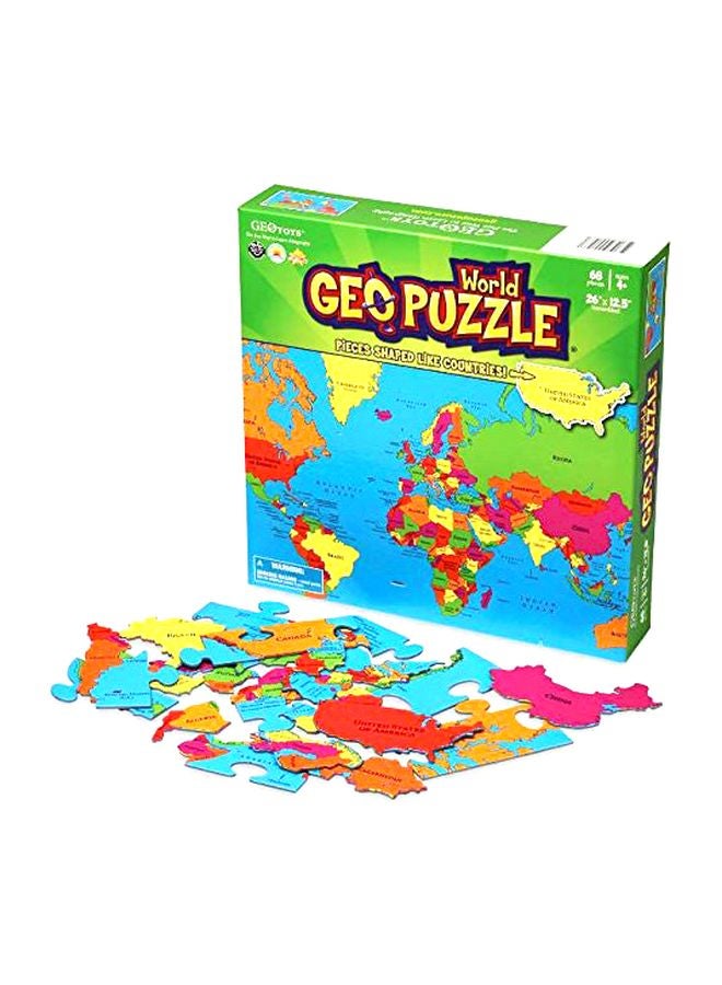 Geotoys 68-Piece World Geo Jigsaw Puzzle Set GEO 106 - Image 1