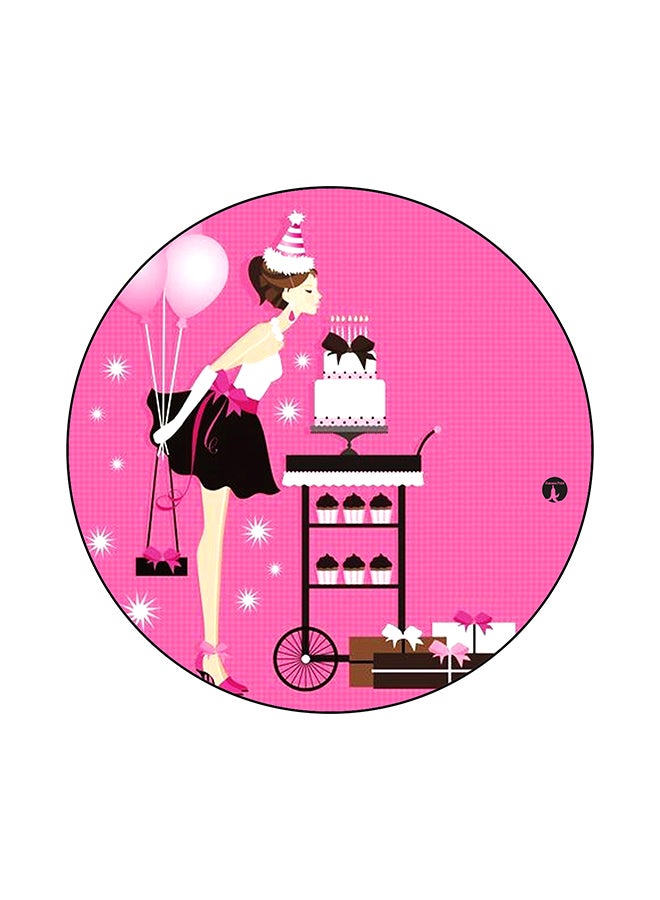 BP A Girl Round Mouse Pad Multicolour