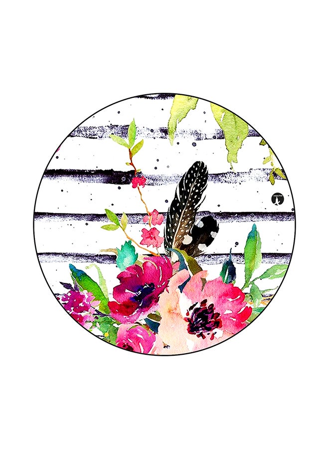 لوحة ماوس مستديرة برسمة زهور متعدد الألوان