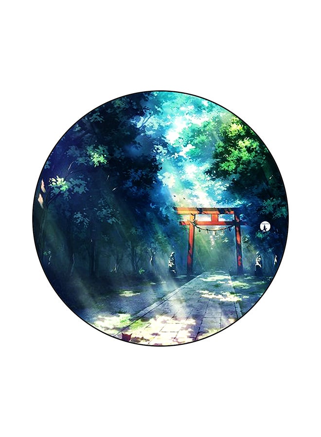 بي بي لوحة ماوس دائرية بطبعة منظر طبيعي متعدد الألوان