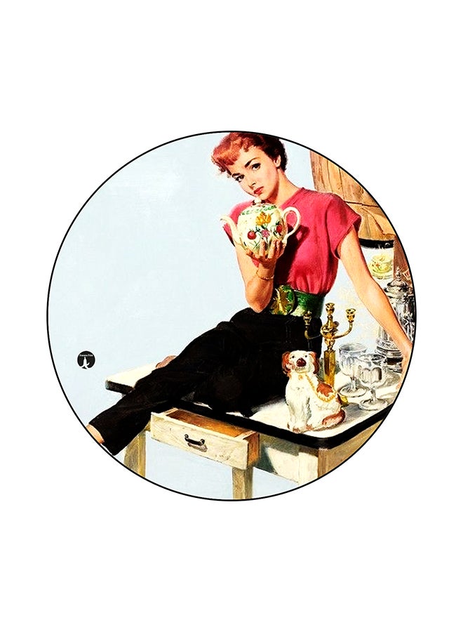 BP Vintage Art Round Mouse Pad Multicolour