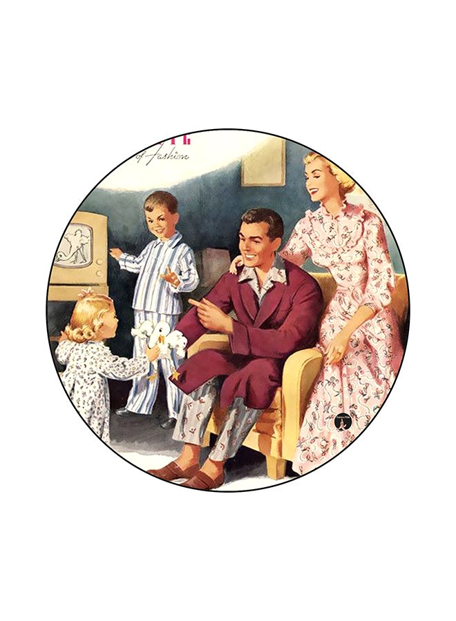 BP Vintage Art Round Mouse Pad Multicolour