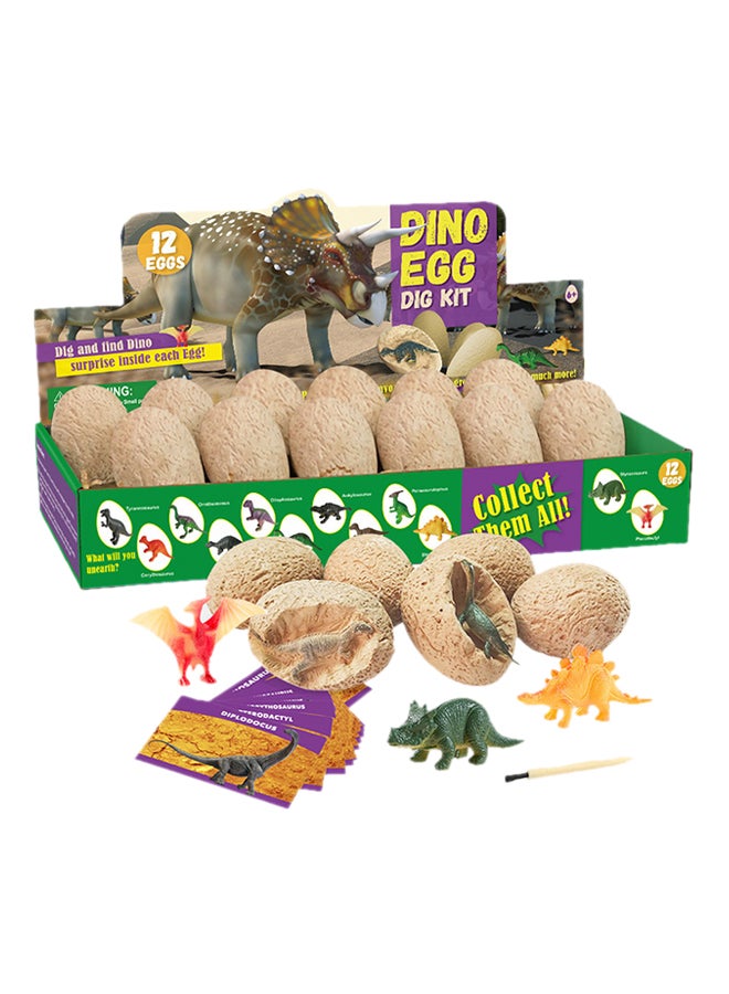 Pack Of 12 Dinosaur Eggs Dig Kit  - Image 1
