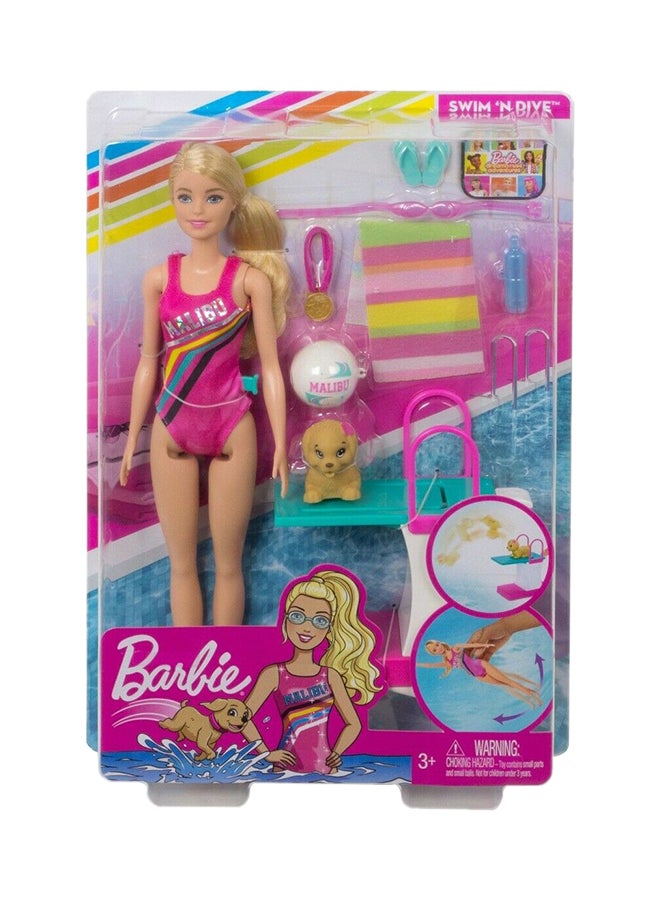 Mattel Games Barbie Dreamhouse Adventures Swim N Dive Doll - Image 3