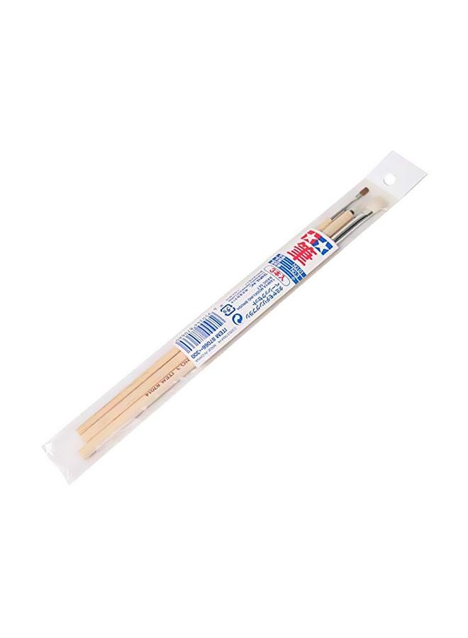 Tamiya 3-Piece Modeling Basic Brush Set Beige  - Image 1