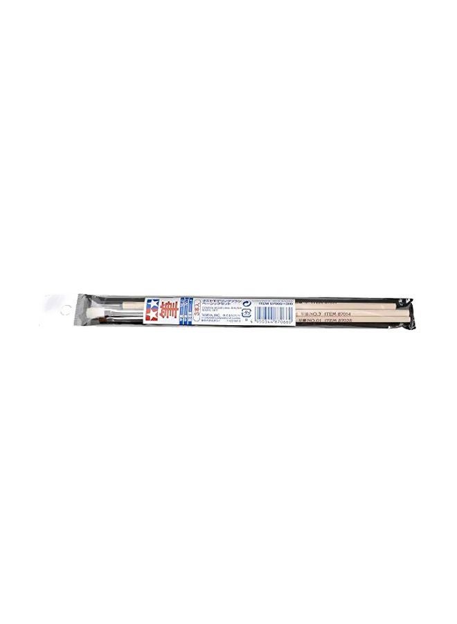 Tamiya 3-Piece Modeling Basic Brush Set Beige  - Image 2