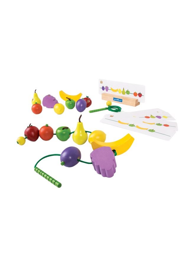 Guidecraft 19-Piece Count And Lace Fruit Toy Set G6803 - Image 1