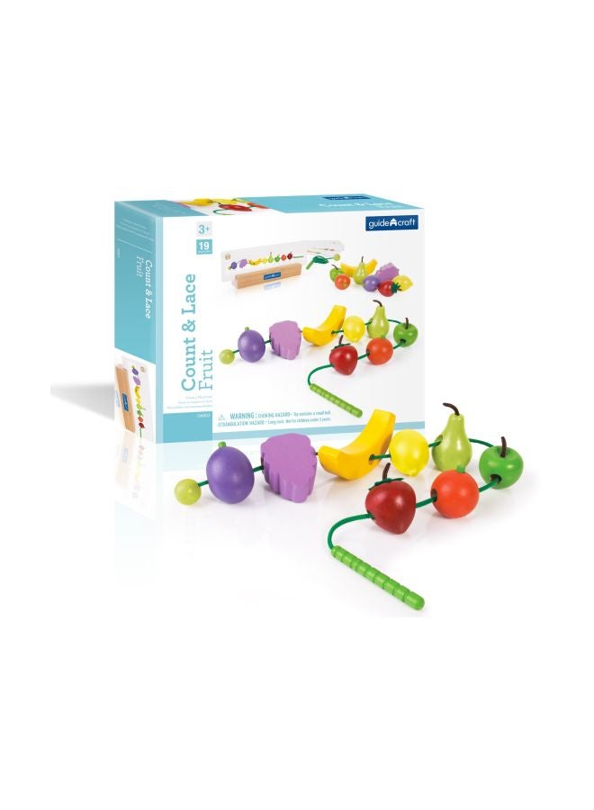 Guidecraft 19-Piece Count And Lace Fruit Toy Set G6803 - Image 3
