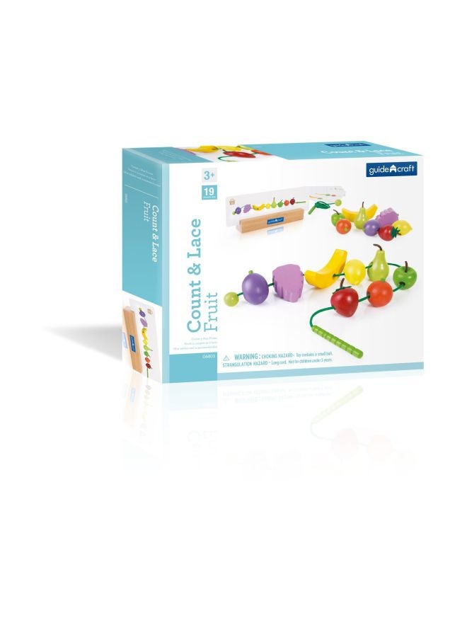 Guidecraft 19-Piece Count And Lace Fruit Toy Set G6803 - Image 2