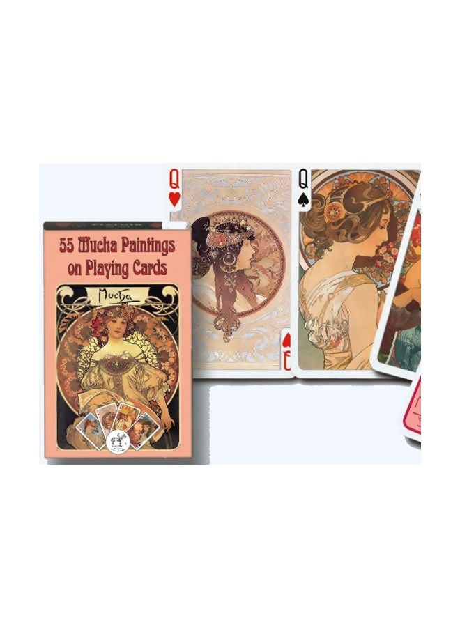 بياتنيك بطاقات لعب بطبعة رسومات الفنان موخا من 55 قطعة - Image 2