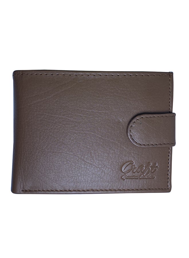 كرافت محفظة ثنائية الطي مزودة بفتحة لبطاقة الائتمان وجيب للعملات بني - Image 1