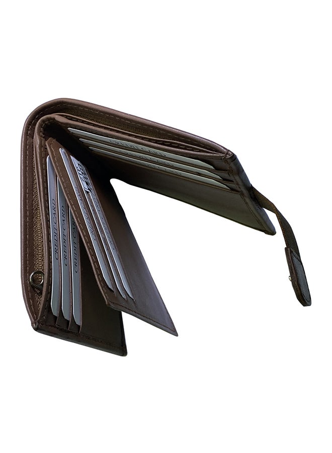كرافت محفظة ثنائية الطي مزودة بفتحة لبطاقة الائتمان وجيب للعملات بني - Image 4