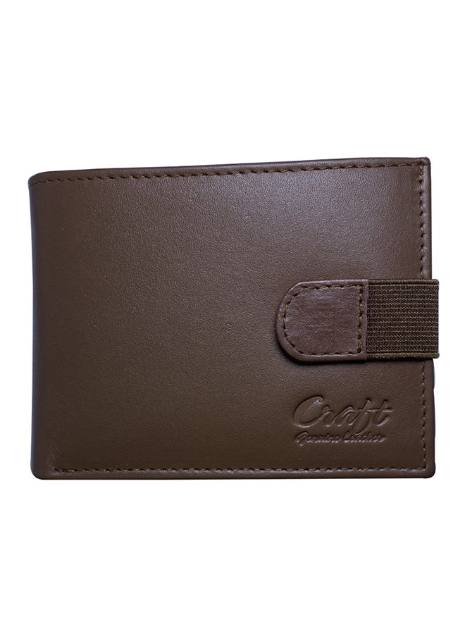 كرافت محفظة ثنائية الطي مزودة بفتحة لبطاقة الائتمان وجيب للعملات بني - Image 1