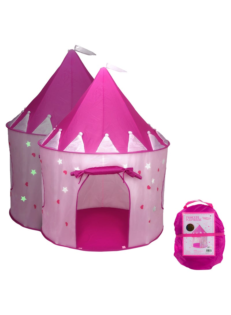 FoxPrint Glow In The Dark Stars Princess Castle Tent 41.5 x 41.5 x 53inch - Image 1